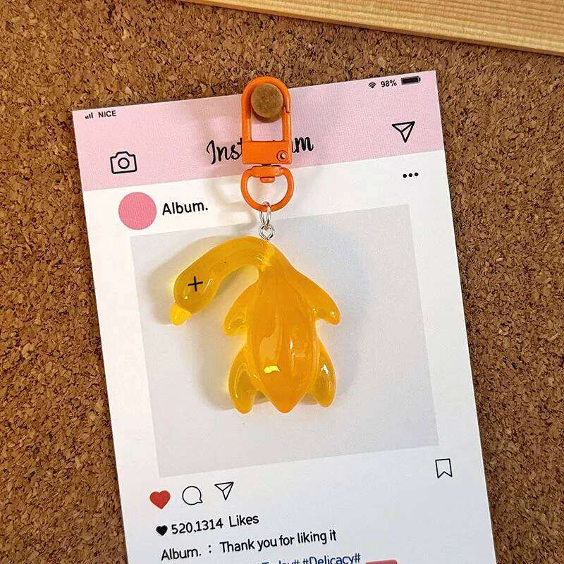 Glow In The Dark Keychain Transparent Roast Duck Bag Hanging Pendants Fluorescence Keyring Key Chain Best Friend Gifts Good quality