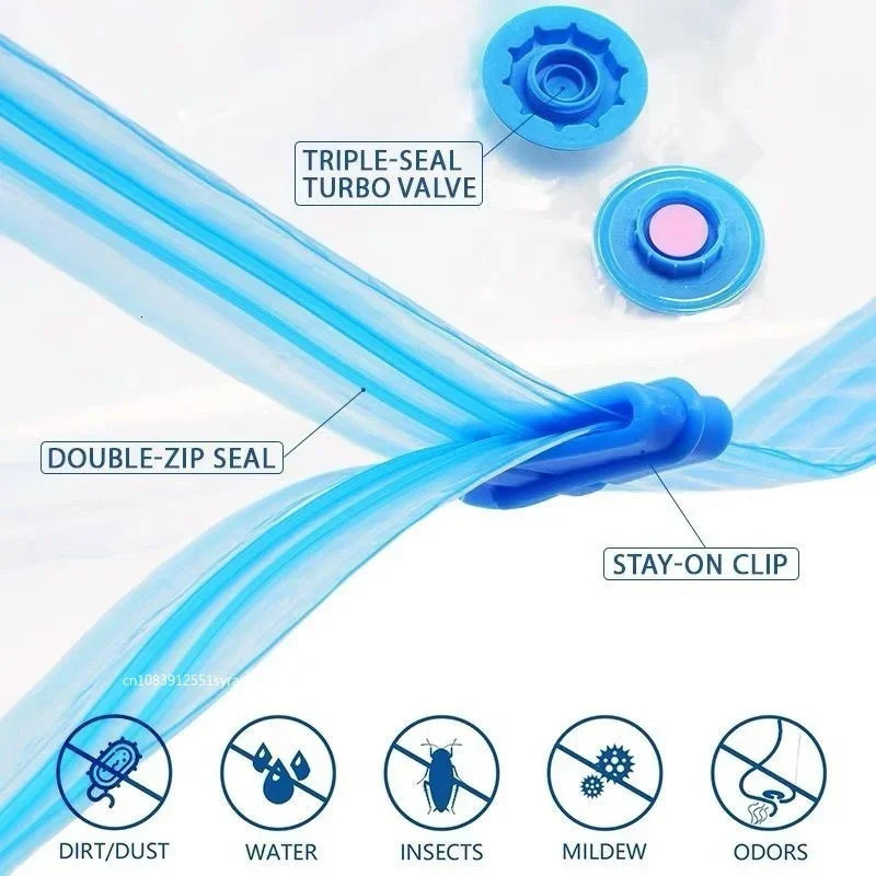 18PCS Vacuum Bag and Pump Cover for Clothes Storing Large Plastic Compression Empty Travel Accessories Storage Container 250612