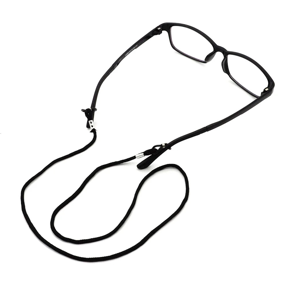 KLASSNUM 2Pcs Black Rope Glasses Strap Soft Neck Cord String Retainer Lanyard Sunglasses Eyeglasses Adjustable AntiSlip Chain 250612