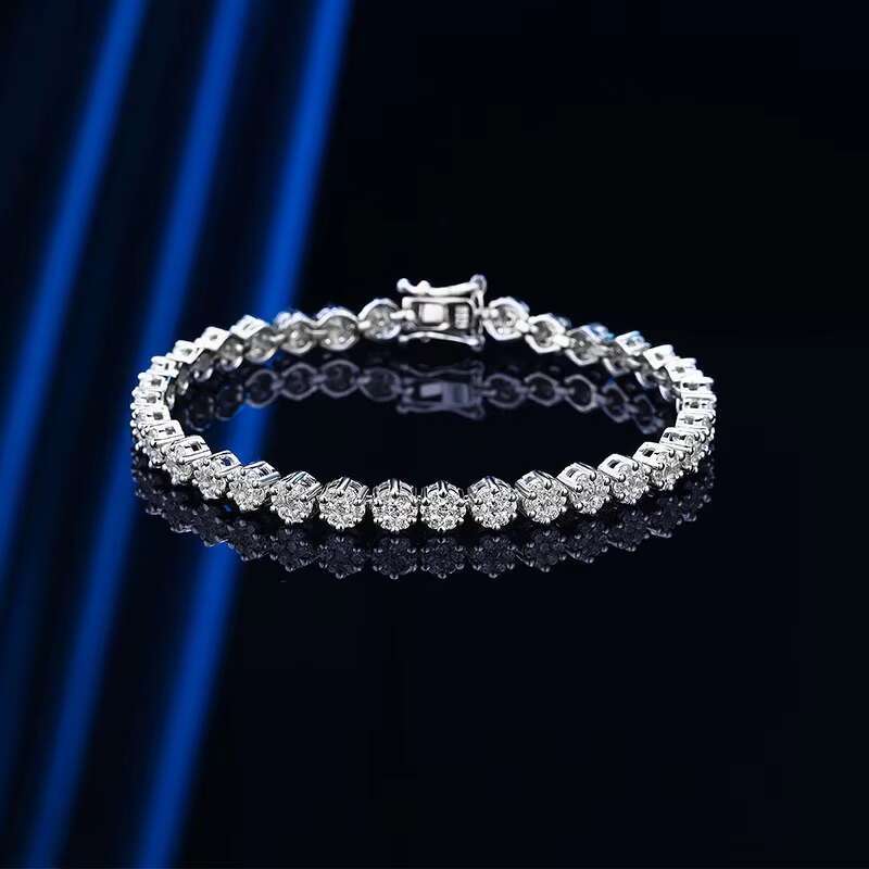 High Carbon Diamond Bracelet for Girls Ins Niche Design High-end S925 Sterling Silver Inlaid with 5A Zircon Tennis Bracelet