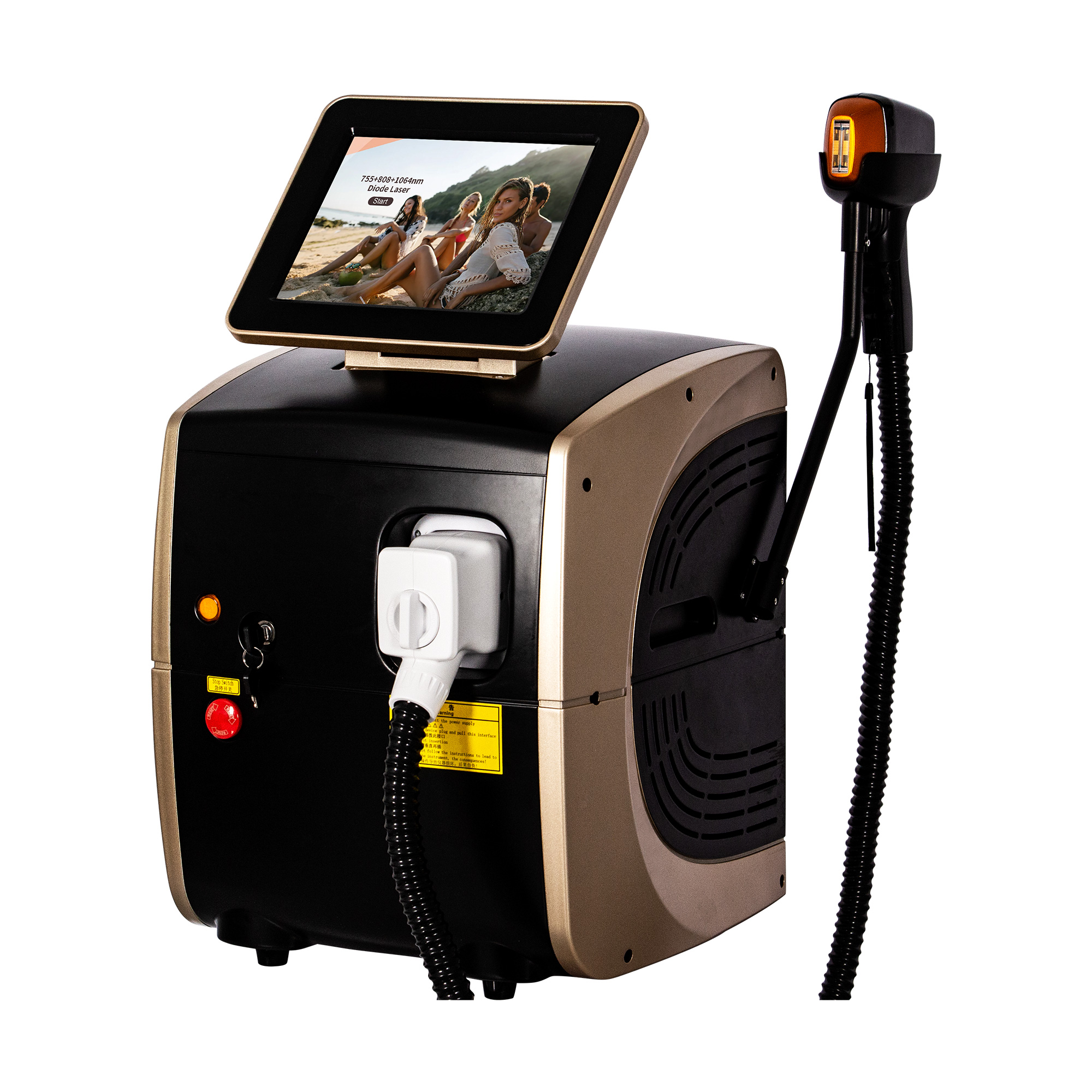 Diode Laser Hair Removal Machine Alexander Freezing Point Painless Permanent Hair Removal Device 3 Wavelength 808nm 755nm 1064nm