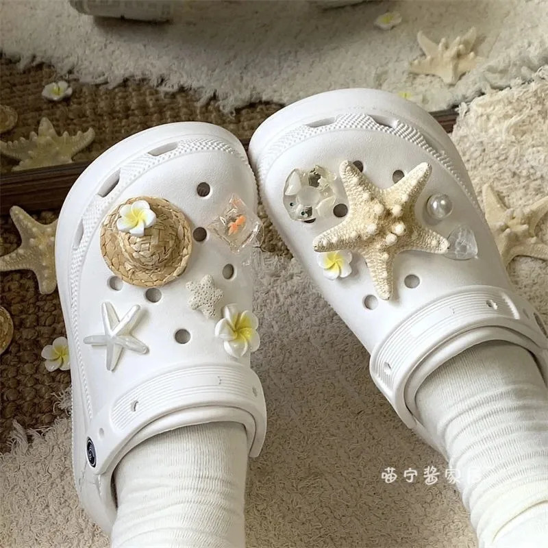 Summer Island Egg Blossoms Set Funny Footwear Decoration DIY Beautiful Charms Colorful Adornment for Clogs Sandals 250617