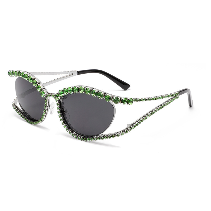 2025 new diamond studded hollow out Y2K cat eye sunglasses ins sunglasses fashionable and personalized womens sunglasses trend