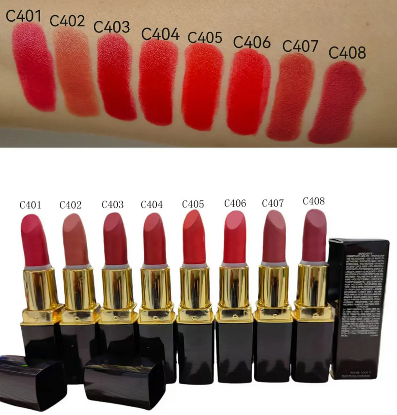 Designer Makeup 8 colors Matte Lipstick Red Matte and Lustre Lipstick Rouge Lips Cosmetic ultra hydrating lip colour