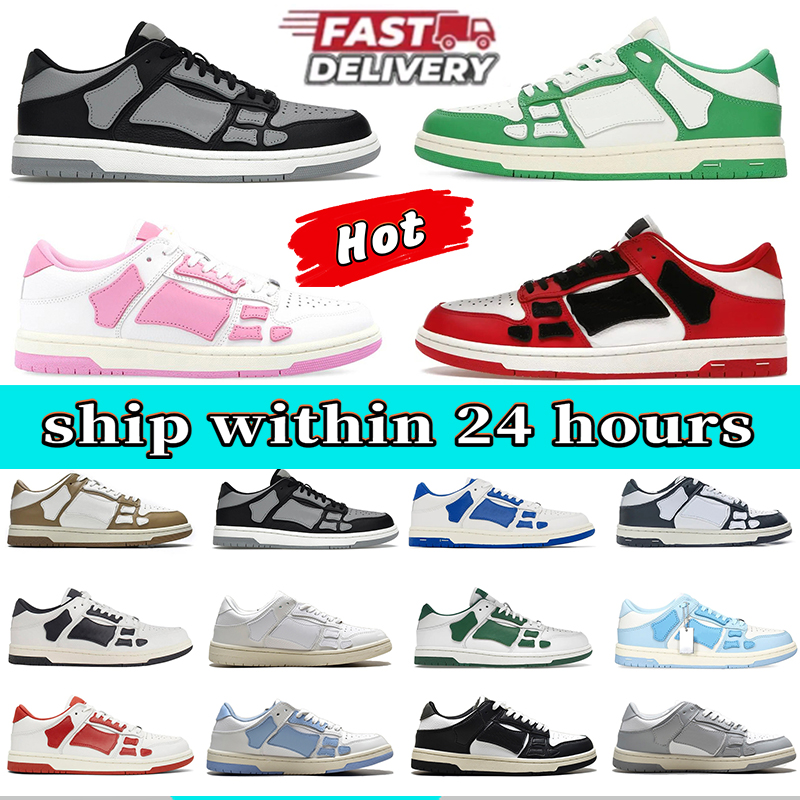 Shoe Designer shoes Skel-top Casual Shoes Skelet Bones Runner Top Low Sneaker Skeleton Women Men Sneakers Genuine Leather shoe mens outdoor Casual trainers