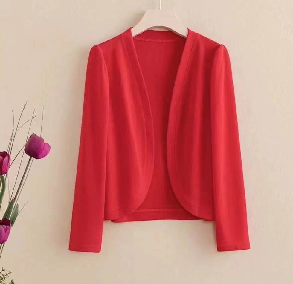 K1083 Summer new style women's long-sleeved solid color ice silk cardigan with shawl to protect against the sun, fashionable and versatile, slim 