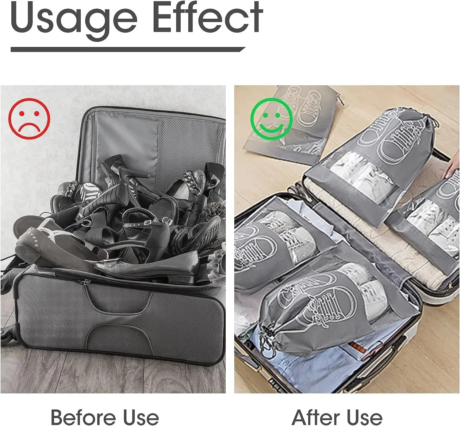 510PCS Shoes Storage Organizer Bags NonWoven Shoe Dust Portable Travel Bag Packing Pouch Organizers 250612