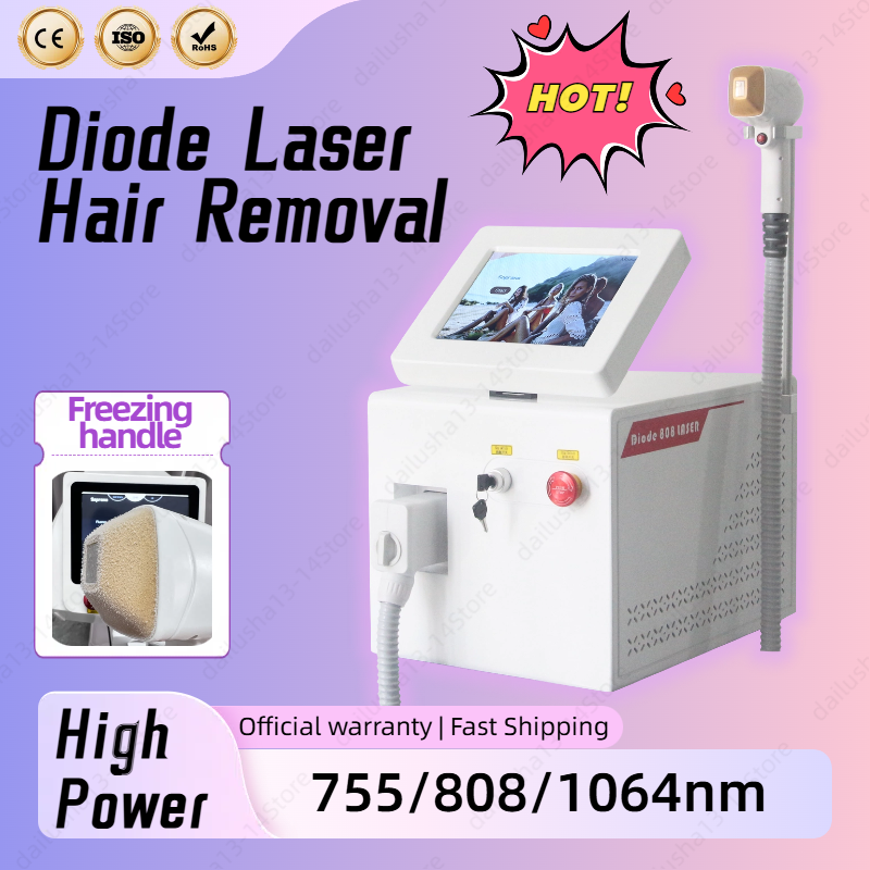 Professional 808nm Diode Laser Remove Hair Machine Ice Titanium Alexandrite Laser Painless Permanent Hair Removal Device