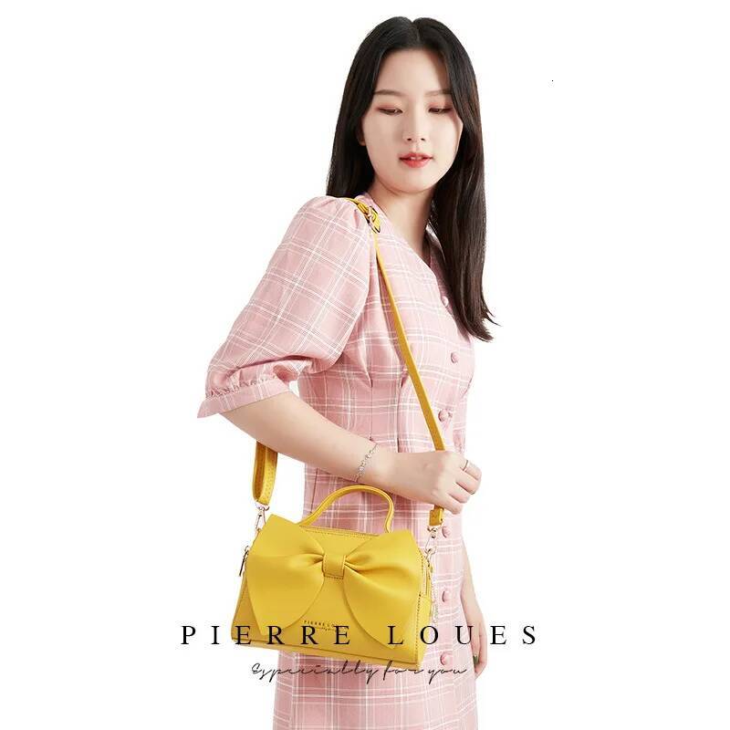 DHSM Handbag Korean Version Bow Shoulder Crossbody Fashionable Women's Bag Autumn Winter Large Capacity Wallet