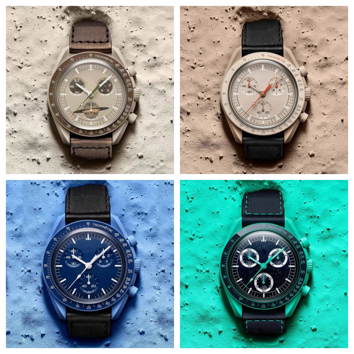 1965 Men's Lava Watch Bioceramic Planet Moon Watches Full Function Quarz Chronograph Watch Mission To Mercury 42mm Nylon Limited Edition Master Wristwatch