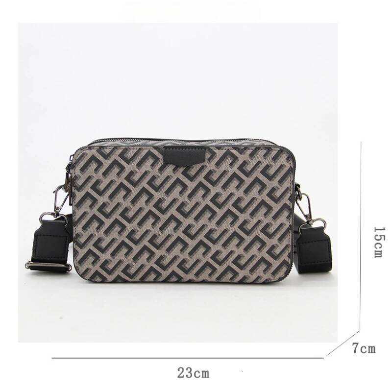 DHSM New Style Men's Crossbody Fashion Plaid Square Brand Design Crossbdoy Bags Male Shoulder Bag Mobile Phone Handbags
