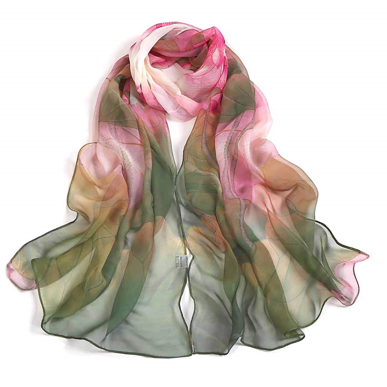 K1076 Women's Scarf Lightweight Printed Pattern Shawl Fashion Floral Sunscreen Shawl Soft Smooth Lightweight Comfortable Gauze Scarf