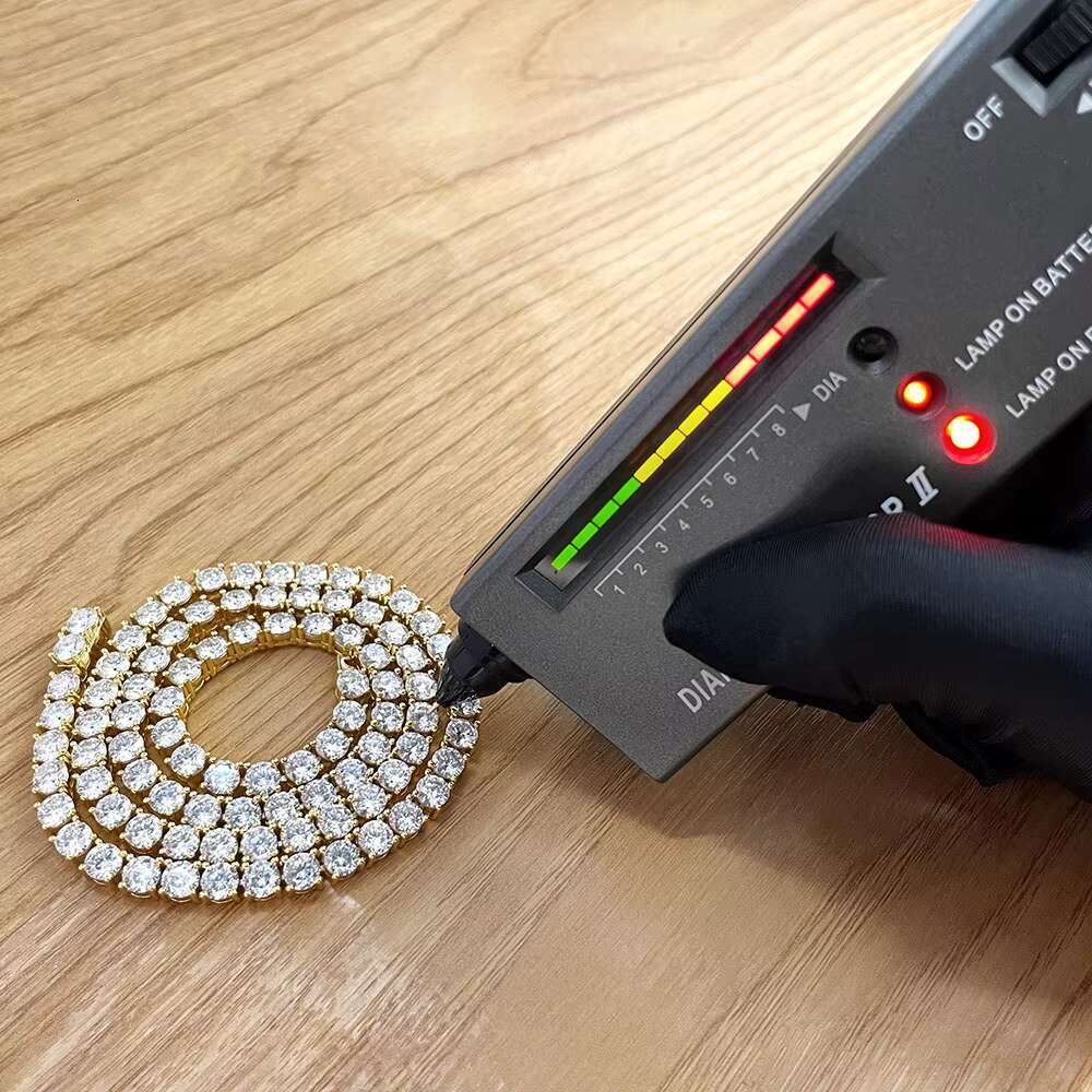 Wholesale Custom S925 Sterling Silver Gra Vvs Moissanite Necklace with 10k 14k Gold Plated Tennis Chain for Men and Women