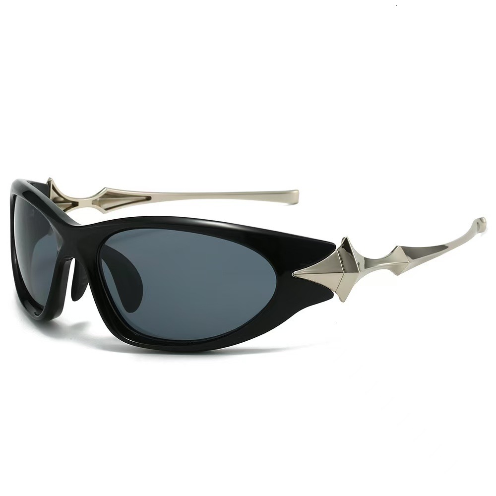 Designer sunglasses Cyber Wasteland Y2K Chrome Starburst Unisex Hip hop Sunglasses UV400 Holographic Future Tech Streetwear Statement Eyewea