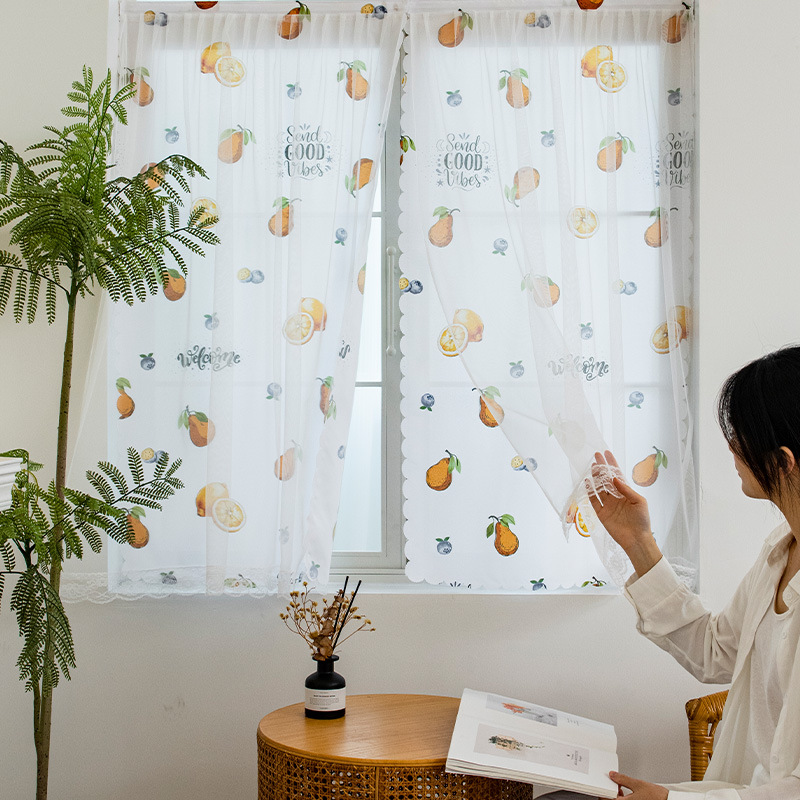 T0526 Velcro curtain bedroom bay window no need to punch installation simple self-adhesive blackout curtain finished product