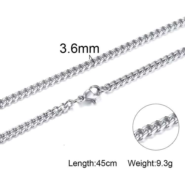 High Quality 3.6/5/7mm Shiny Polished Stainless Steel Cuban Link Chain for Mens Bracelet Necklace Trendy Style Free Poly Bag