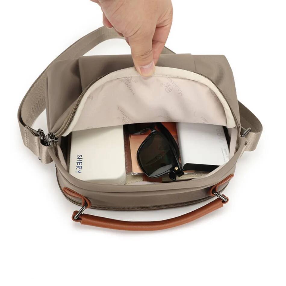 DHGM Casual Solid Messenger Waterproof Nylon Shoulder Crossbody Bags for Women 2025 Ladies High Quality Purses and Handbag