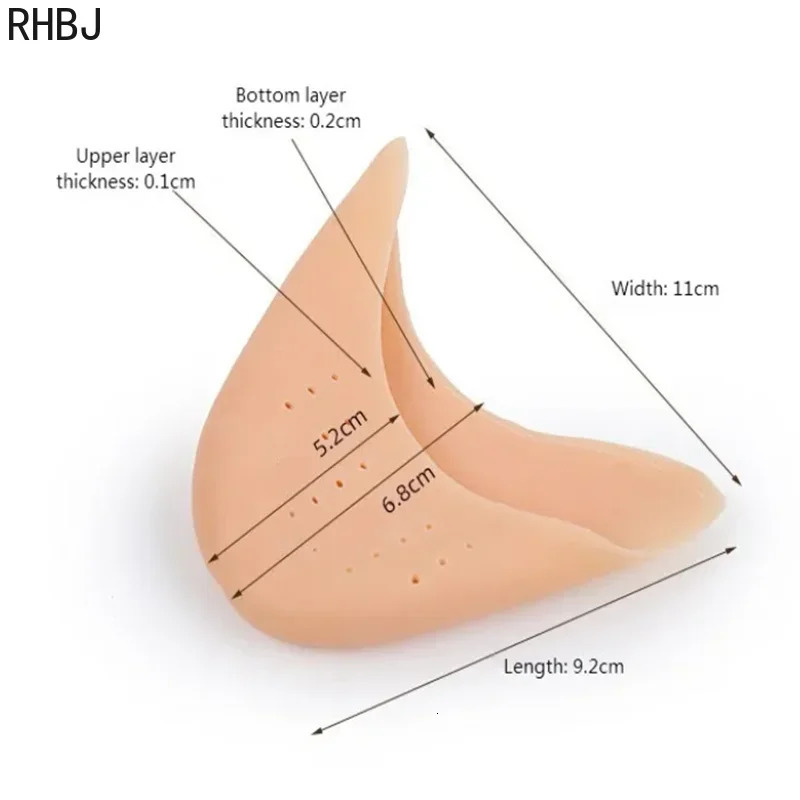 Forefoot Pad Toe Protector Silicone for Women Foot Care High Heel Ballerina Half Size Cushion Pain Relief Non-slip Shoe Insole 250613