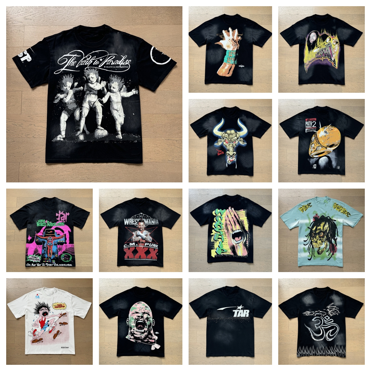 Hellshirt Men's tshirt designer tshirt Skull retro street casual loose cotton short sleeve tshirt Summer men's and women's loose tshirts size S-XL