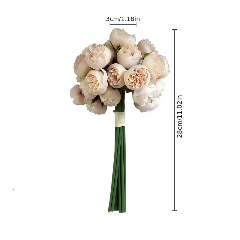 27 Heads Artificial Silk Peony Bouquet Home Decoration Table Flower Pography Props Flower Wedding Bride Flower 250616