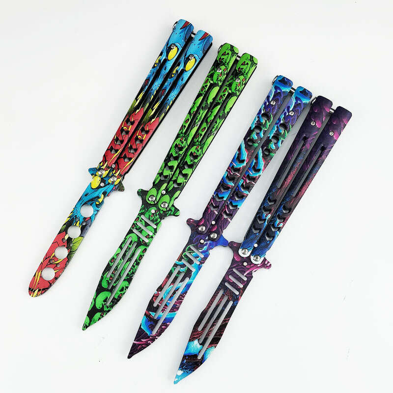 CSGO Butterfly Portable Folding Beginner Practice Unsharpened Outdoor All-Steel Peripheral Game Toy Throwing Knife