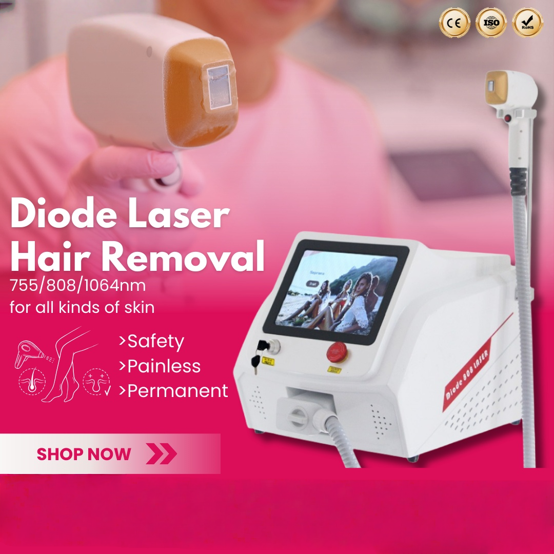3 wavelength New high-frequency diode laser hair removal machine 808nm ice point painless hair removal ice titanium professional beauty salon and home