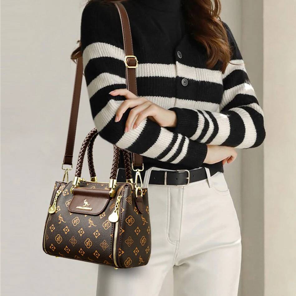 DHGM Fashion Crossbody for Designer Ladies Purses and Handbags High-quality Soft Leather Women Shoulder Messenger Bags Sac