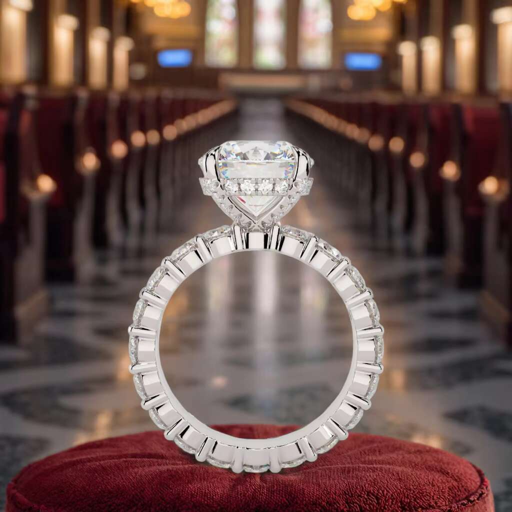 Lab-Grown Diamond Solid Gold 14K E Color Lab Grown Diamond Engagement Ring 1CT VVS IGI Womens Lab Diamond Ring