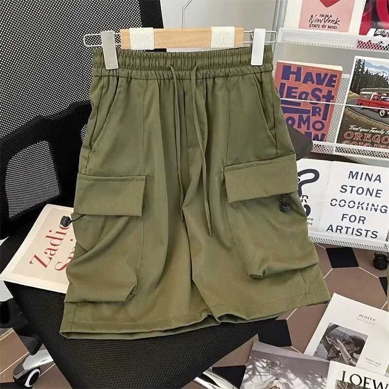 Multi Pocket Cargo Shorts For Women Summer Korean Fashion Drawstring Loose Casual Shorts Pants Harajuku Streetwear Clothes Y2k W250621