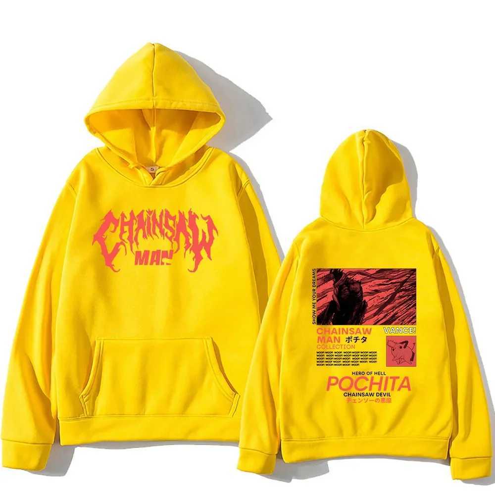 Mens Popular Chainsaw Hooded Sweatshirt Printed Hoodie Long Sleeve New Top Cartoon Print Gothic Streetwear 2024 XJ250621