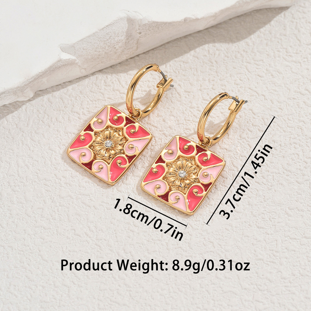 Trendy Corful Oil Drop Design Inlaid Stud Earrings Versatile Women's Clips Ear Jewelry