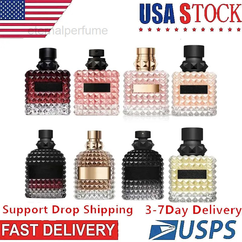 Uomo Born in Roma intense Perfume Coral Fantasy The Gold Men Women fragrance Cologne 100ml Eau De Parfum Long Lasting Floral Spray US stock drop shipping 123a OVNZ