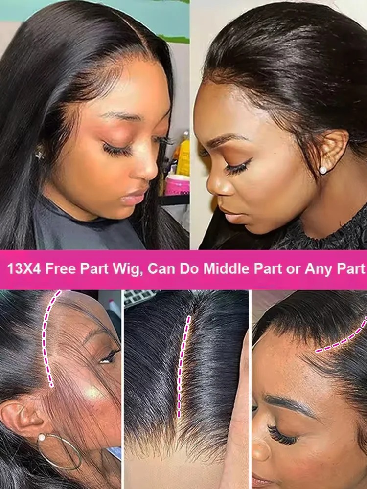 200 Density Wear And Go 30 34 Inch Bone Straight Ready To Wear 13x4 HD Lace Front Human Hair Wigs Lace Frontal Wig Synthetic Lace Front wigs