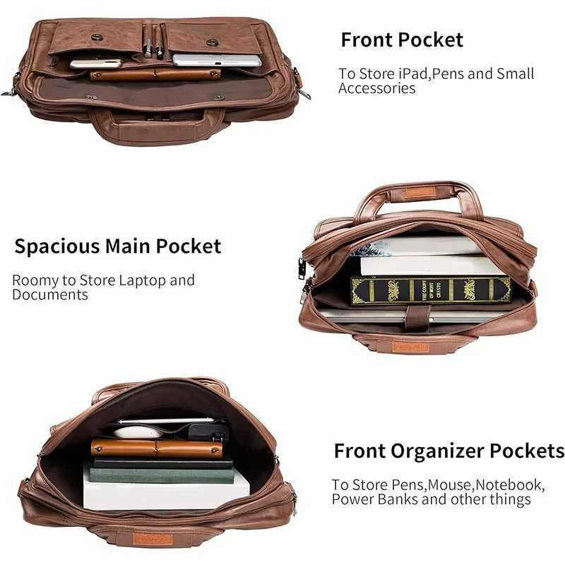 Travel Messenger Briefcase Crossbody Bag Business 16in Laptop Bags Outdoor Hiking Single Shoulder Backpack PU Weekend Handbag Z250621