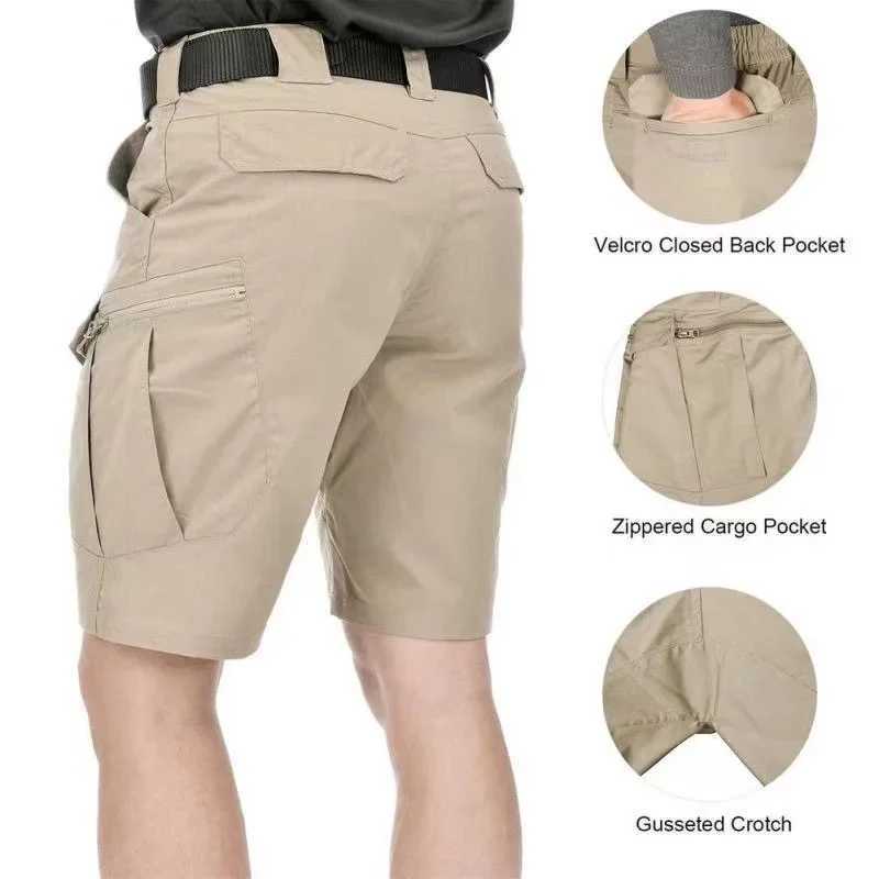 Mens Outdoor Cargo Tactical Shorts Summer Waterproof Urban Combat Shorts Trekking Camping Hiking Climbing Pants Outdoor Sports W250621