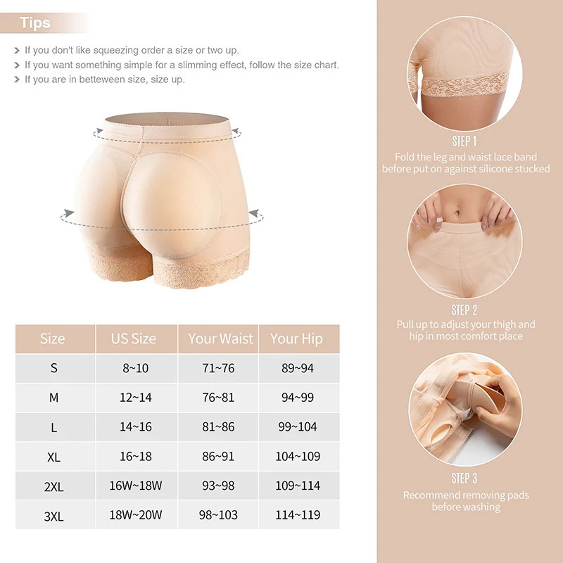 Women Butt Lifter Padded Lace Panties Mid Waist Hip Enhancer Pads Shorts Underwear Tummy Control short Body Shaper 250617