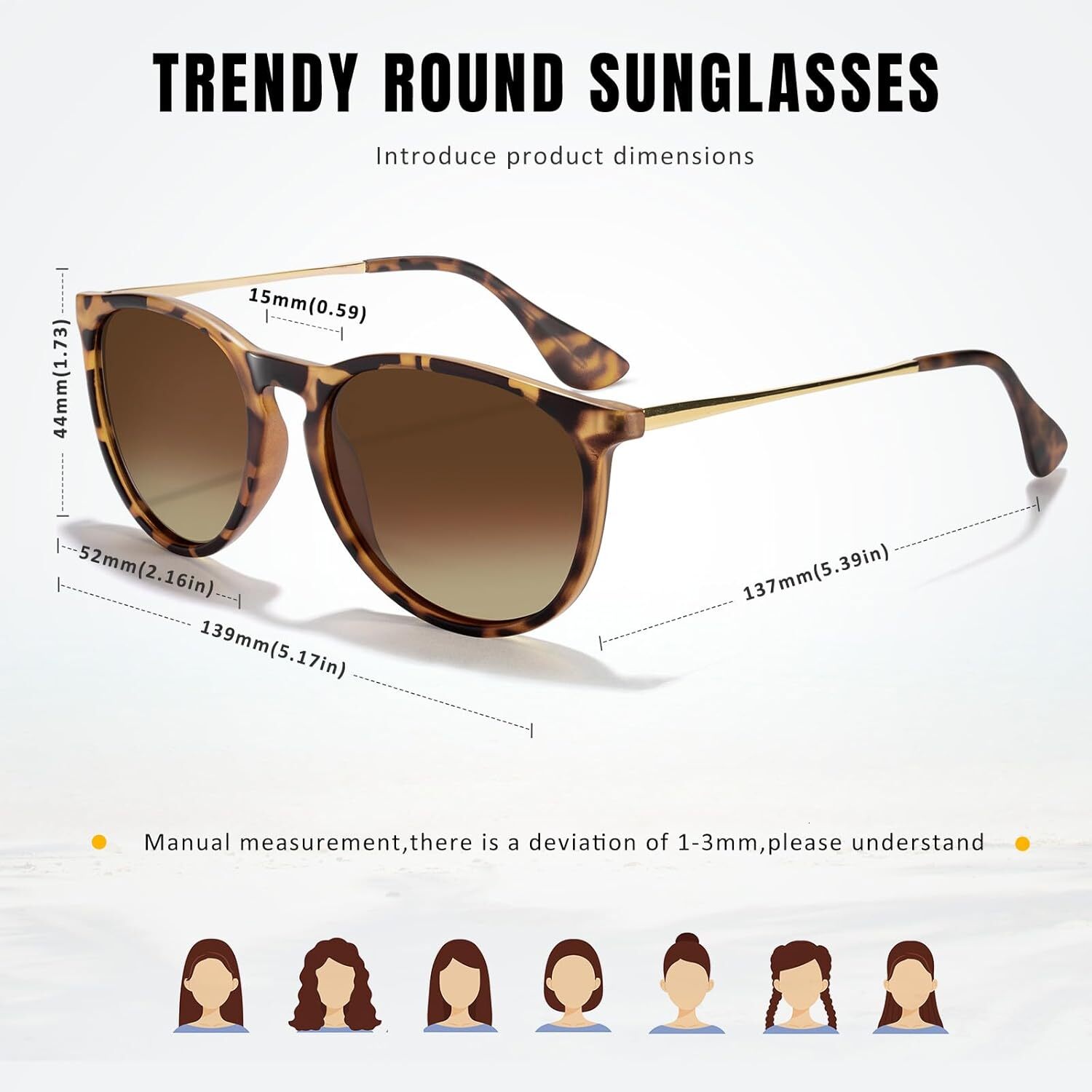 Polarized Designer Sunglasses for Women Men - Trendy 2025 Vintage Classic Retro Round Mirrored Lens Designer Style