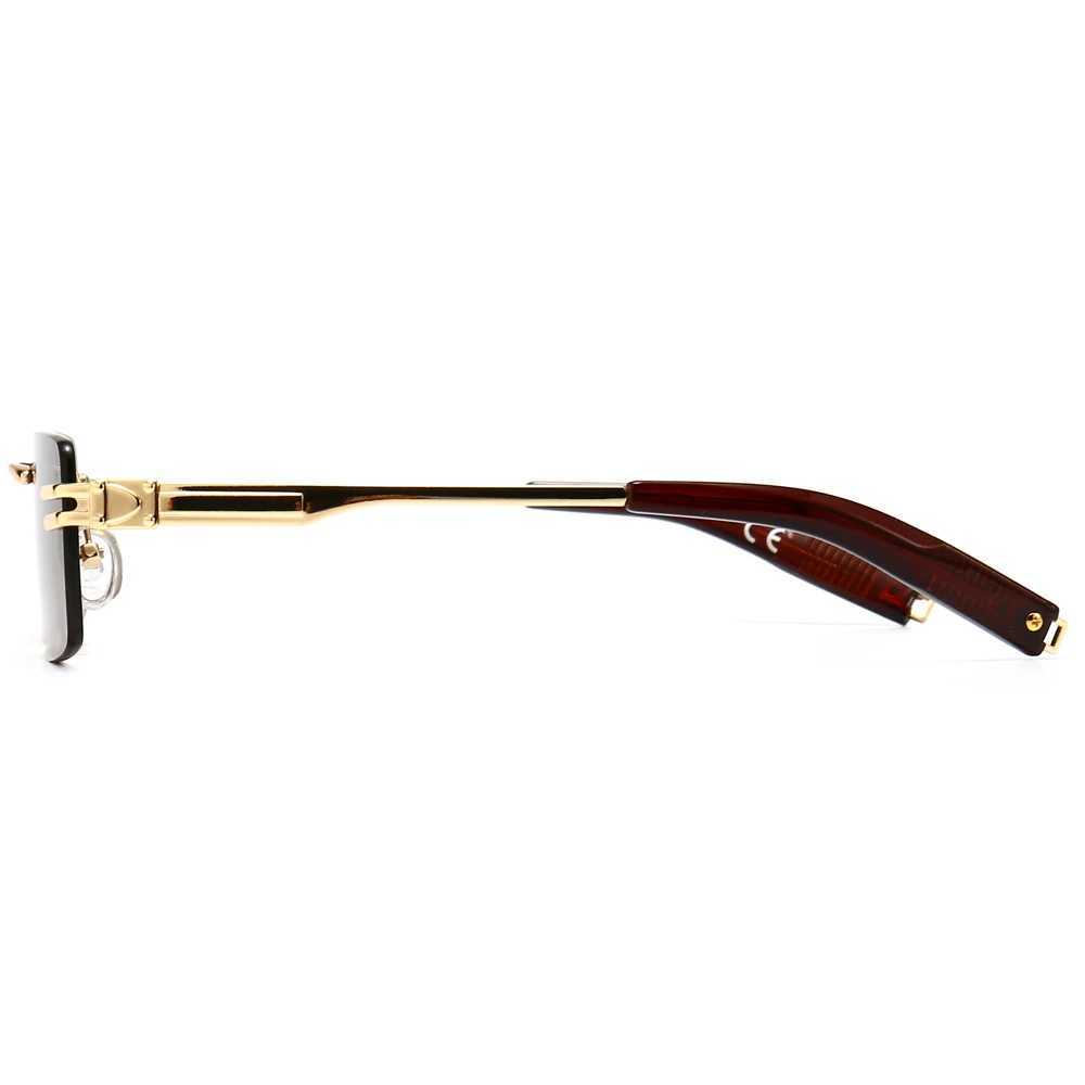 Peekaboo retro rectangular sunglasses rimless male gold metal female square sun glasses men no frame 2021 uv400 hot-selling W250621