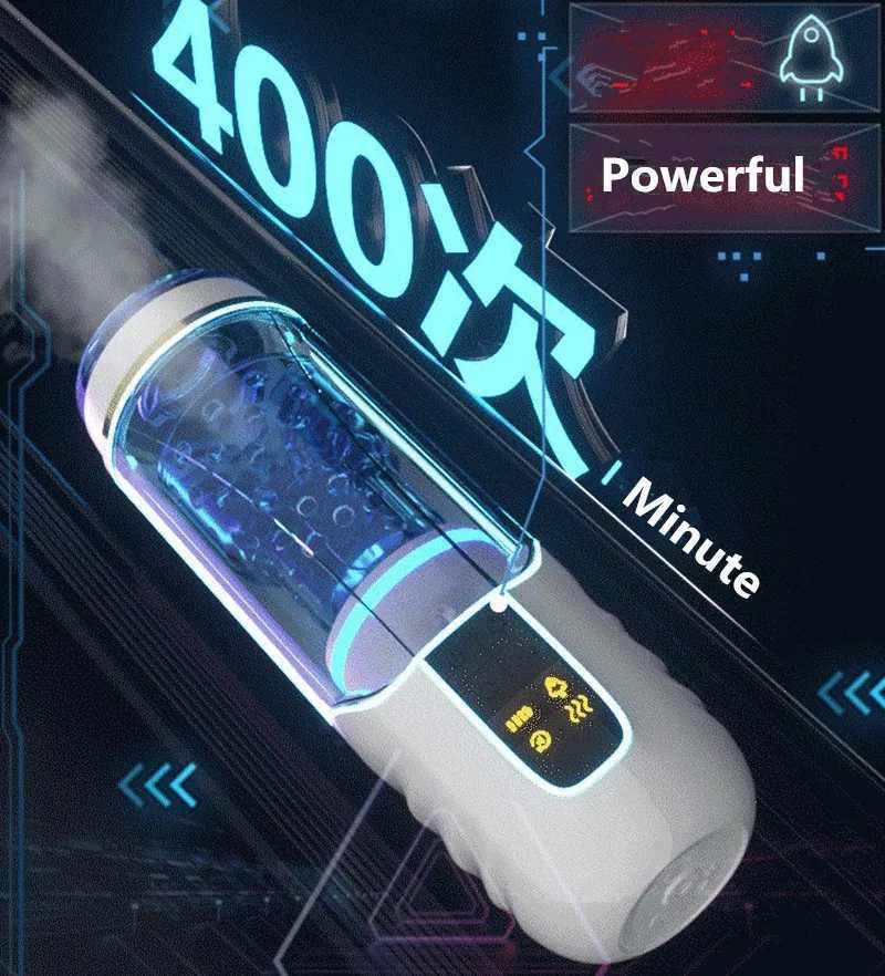 Colorful Light With Suction Male Masturbator Hands Free Pocket Pussy Man Stroker 3D Realistic Sleeve Thrusting Sex Toys W250621