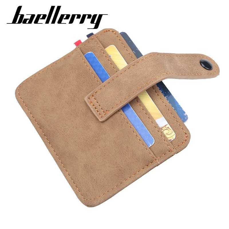 baellerry Super Thin Holder Wallet Designer Male Nubuck Leather Slim Vintage ID Card Case Small Purse For Man Z250621