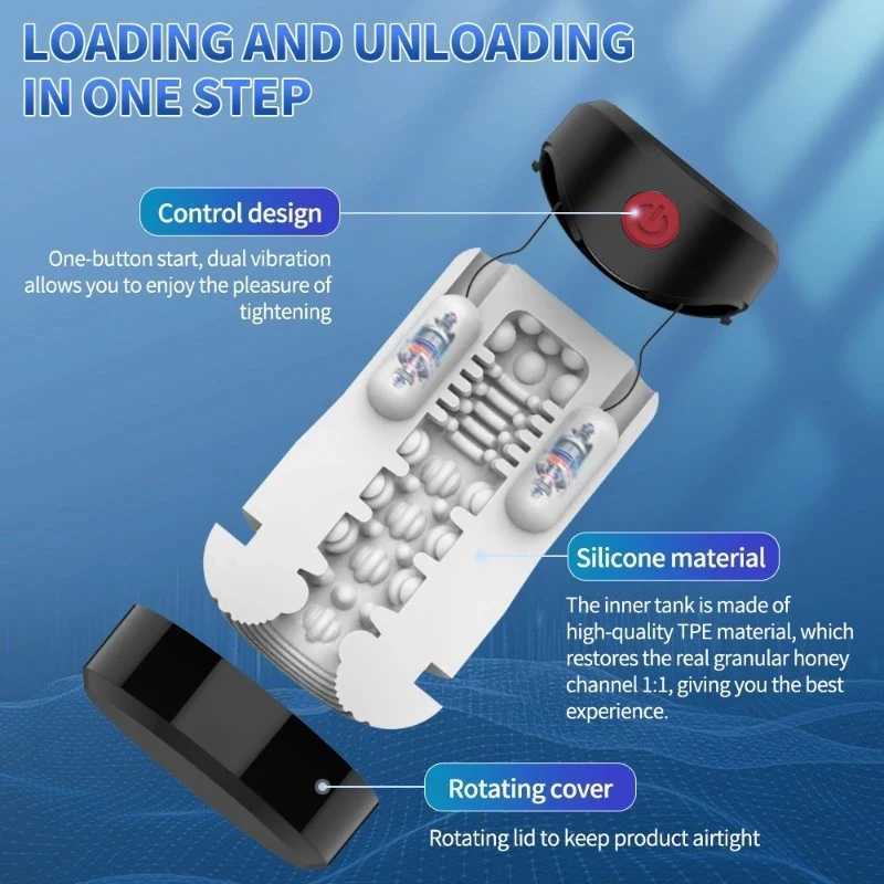 Automatic Telescopic Vibration Male Masturbator Blowjob Sucking Machine Penis Massager Masturbation Cup Adult Sex Toys for Men W250621