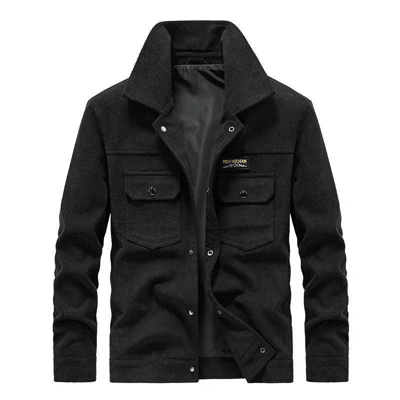 2025 Mens Fashion Casual Jacket Spring Autumn Mens Military Corduroy Jacket Multi-pocket Tactical Coats Male Lapel Workwear XJ250621