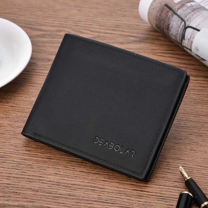 Short Mens Wallet Classic Pocket Photo Holder Small Mens Wallet Quality PU Leather Card Holder Matte Leather Mens Wallet Z250621