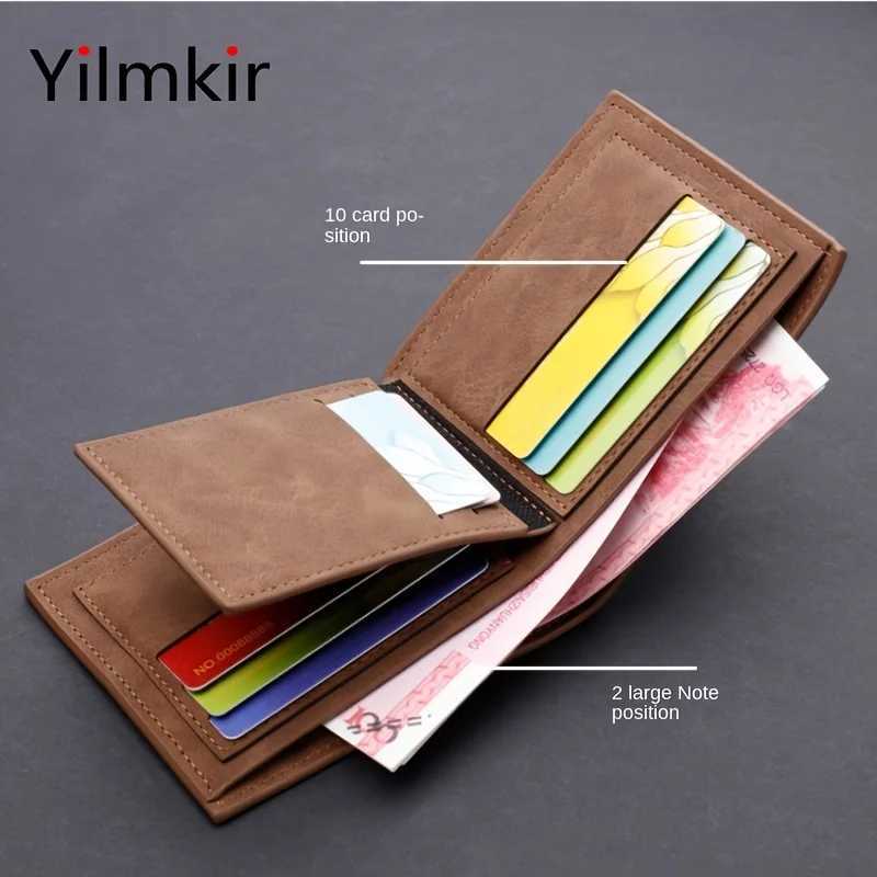 Business Mens Multi Card Holder Coin Purse FAshion Multifunctional Bifold Men Short Zipper CAsh Wallet Z250621