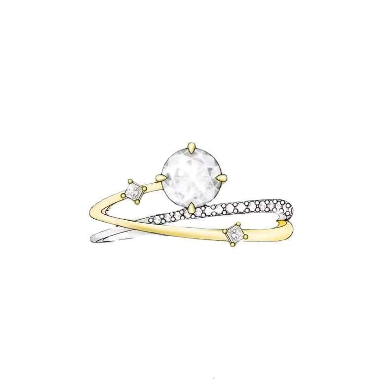 Luxury 18K Gold Plated 925 Sterling Silver 1.0ct Moissanite Simulated Diamond Rings for Women Wedding Engagement Ring