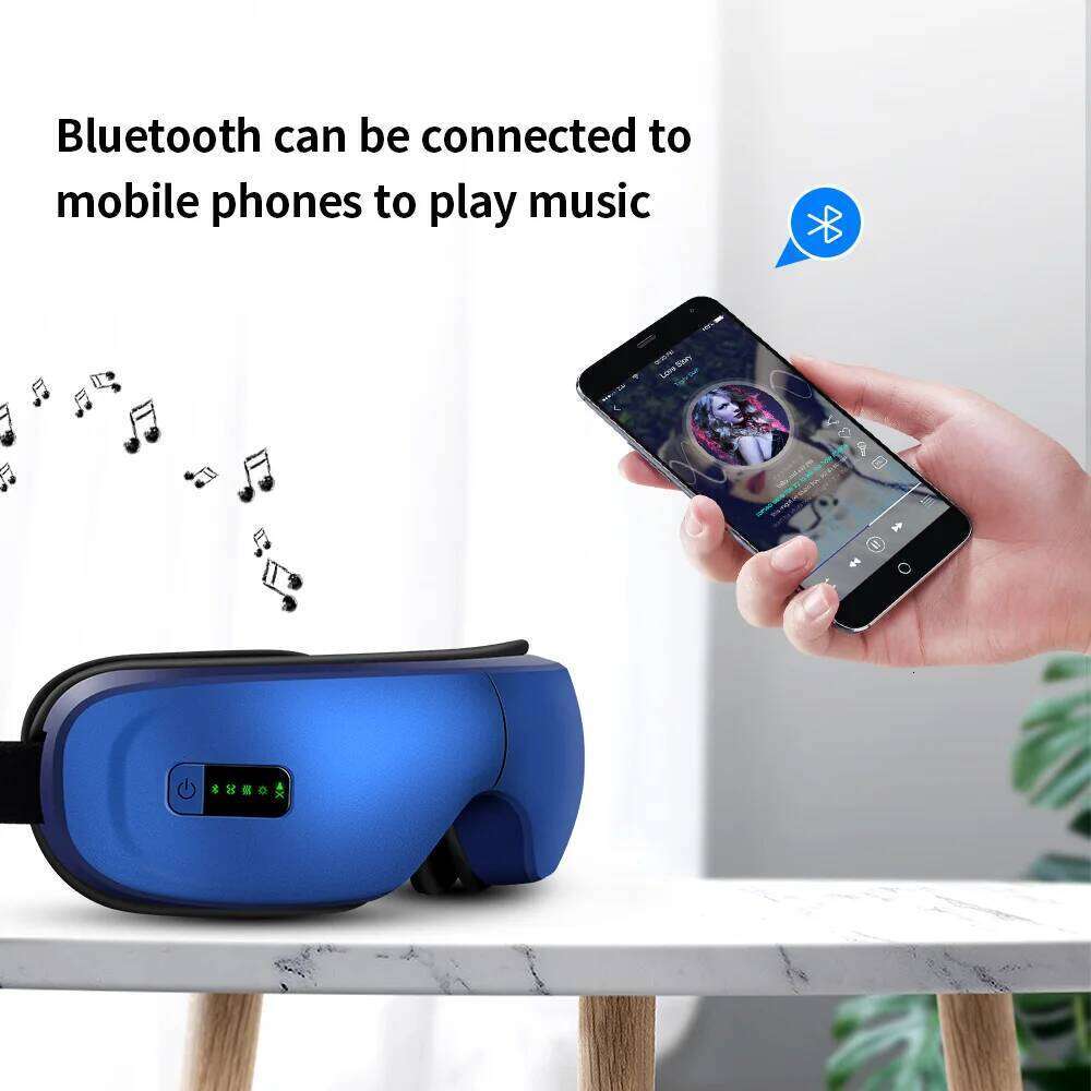 Electric Bluetooth Therapy Massager Music Massage SPA Collapsible Air Pressure Heating Eye Fatigue Relieve Rechargeable