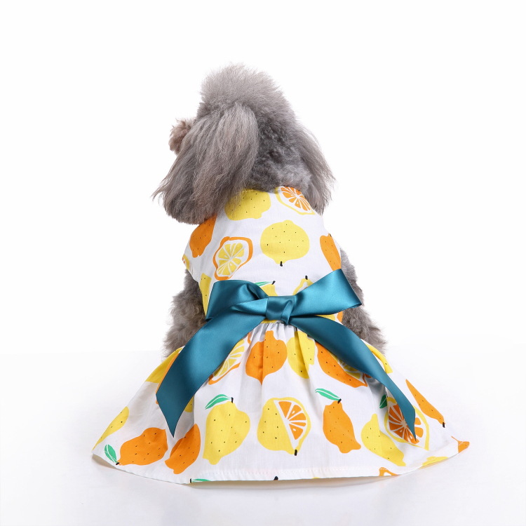 Sweet Dog Clothes Girl Dog Dresses Floral Puppy Dress Pet Cat Princess Bowknot Clothes Cute Puppy Summer Outfits for Small Dogs, Cat, Yorkshire Terrie