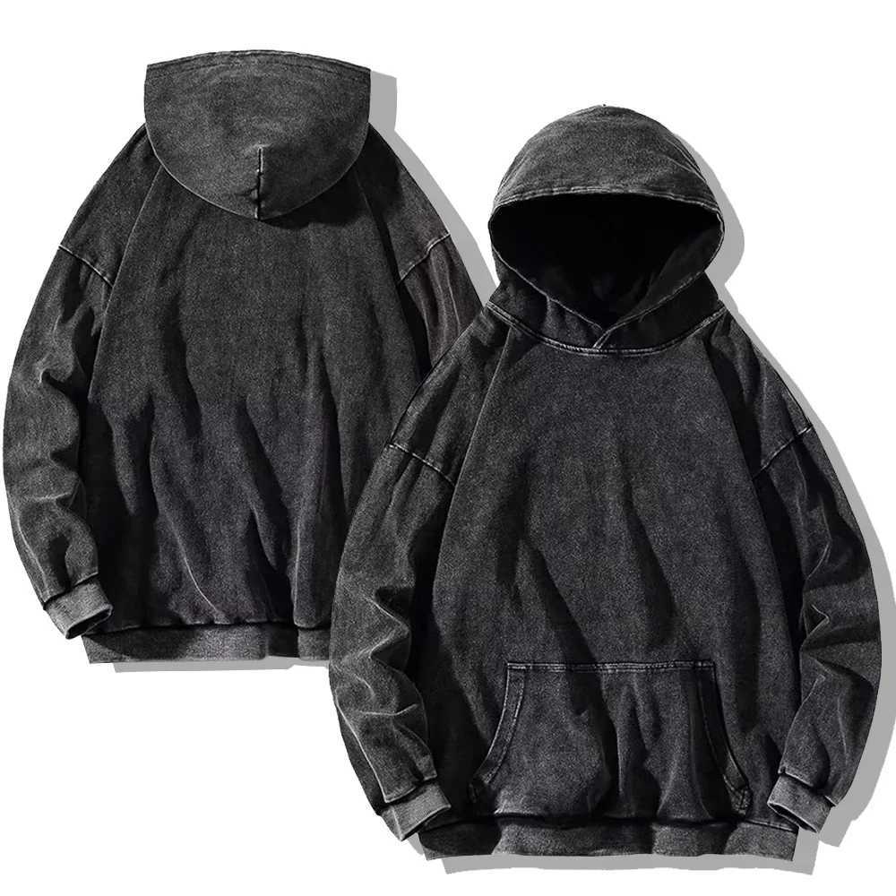 Vintage Washed Hoodies Men Women Cotton Retro Long Sleeve Harajuku Sweatshirts Fashion Loose Pullover Y2k Hip Hop Streetwear XJ250621