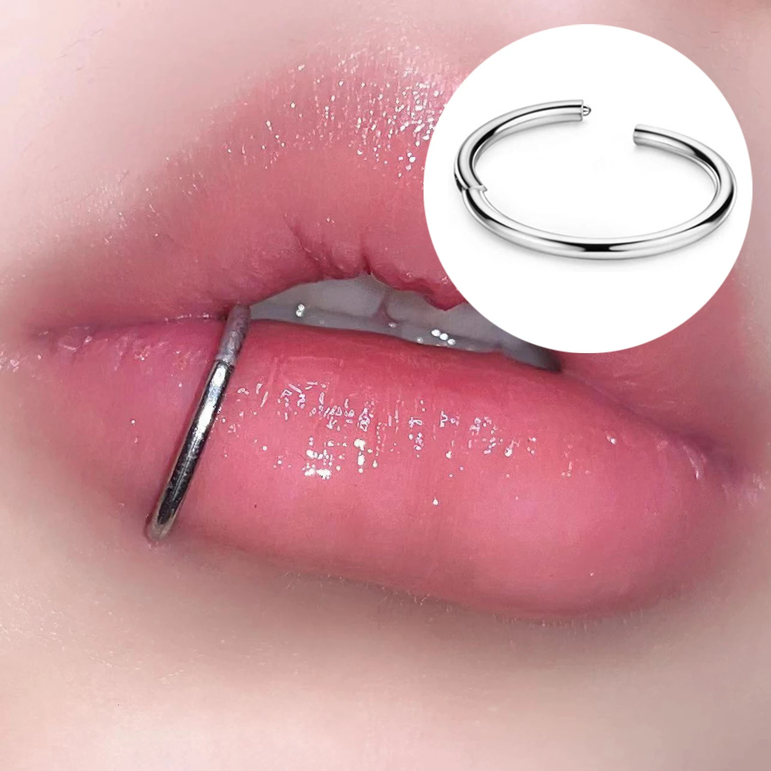 1.2mm Septum Piercing Steel Clicker Hinged Segment Ring Goth Nose Hoop Earrings Lip Ear Cartilage Helix Piercings 1Pcs 250617