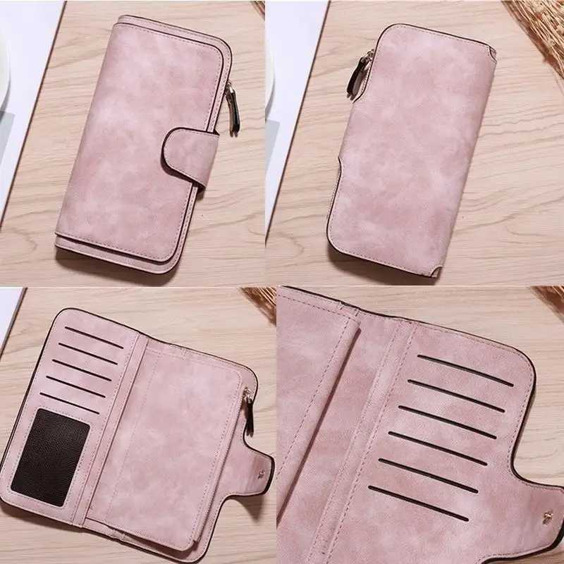 Women Wallet Frosted Leather Long Vintage Female Clutch Bag Holder Ladies Zip Purse Phone Money Clip Z250621